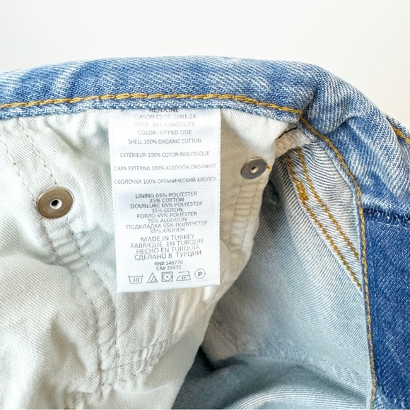 RE/DONE | Easy Straight Button Fly Jeans in Ripped Tide - Picture 10 of 13